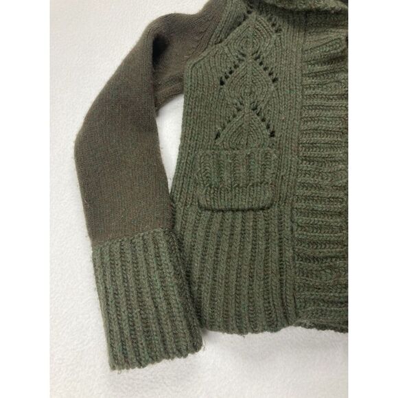 Free People Green Knit Long Sleeve Button Close Cardigan Wool Sweater Womens Med - Picture 4 of 10